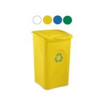 Poubelle tri s�lectif 50l ? polypropyl�ne durable ? moulage par injection ? pour organisation et tri ...