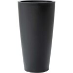 Step2 tremont pot de fleur - rond et grand - onyx noir 38, 1 x 38, 1 x 71, 1 cm jardinire balcon lger ...