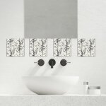 Sticker adhsif 15x15 cm, 4 pices, branches noires, pour dcoration intrieure hiver glacial, homestaging ...