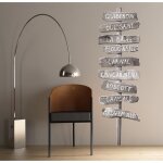 Plage - sticker adh�sif trompe l'oeil photo r�aliste, panneau directionnel espagnol gris, 50 cm x 171 ...