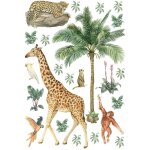 Ag art - stickers animaux de la jungle : girafe, singe et oiseaux - 1 planche 30x30cm Ag art - stickers animaux de la jungle : girafe, singe et oiseaux - 1 planche 30x30cm