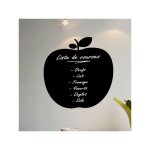 Sticker ardoise tableau noir - stickers muraux adh�sif effa�able - pomme - 15x15cm