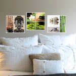 Sticker autocollant dco zen 68x24cm avec bouddha, orchide, bambou, nature & galets - dcoration murale ...