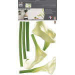 Sticker autocollant d�coratif grand format 68x48 cm, arum blanc 3 tiges - photo pour d�coration murale ...