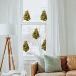 Sticker autocollant electrostatique sapin de no�l, 23 cm x 67 cm, d�coration vitre int�rieure / ext�rieure ...