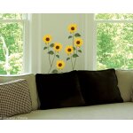 Compactor - sticker autocollant photo tournesols fleurs, dcoratif, 30 cm x 21 cm, lot de 2 pices