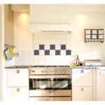 Sticker carrelage adh�sif 15x15cm x6, imitation carreaux de ciment ancien gris noir et beige, autocollant ...