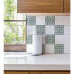 Sticker carrelage adh�sif d�coratif 10x10cm, 9 pi�ces - arabesque marocaine, tons verts - cr�dence autocollant ...