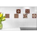 Sticker carrelage adhésif décoratif calisee 15x15 cm, 6 pièces, carreaux de ciment ancien rouge et orange. ... Sticker carrelage adhésif décoratif calisee 15x15 cm, 6 pièces, carreaux de ciment ancien rouge et orange. ...