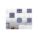 Sticker carrelage adh�sif gris bleut� 15x15cm x6 - autocollant imitation carreaux de ciment ancien d�coratif ...