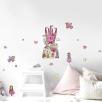 Sticker d�coratif, conte de f�e ch�teau, princesses f�es, sticker pour enfant, 68 cm x 24 cm