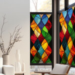Plage - stickers décoratifs électrostatique, arlequin moderne, effet vitrail, 150 cm x 67, 5 cm Plage - stickers décoratifs électrostatique, arlequin moderne, effet vitrail, 150 cm x 67, 5 cm