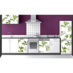 Sticker dcoratif rfrigrateur menthe thym romarin persil ciboulette aneth cerfeuil 59, 5 cm x 180 cm, ...