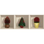 Sticker effet 3d sapins de no�l 30 x 90 cm
