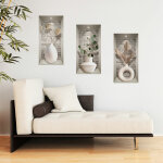 Sticker effet 3d vases et plantes design 80 x 120 cm