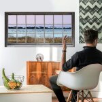 Sticker fen�tre 3d 60x150cm - d�coration trompe l'oeil flamants roses: donnez une touche de couleur � ...