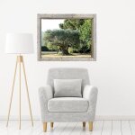 Sticker fen�tre 3d, d�co trompe l'oeil, 60x75cm, oliveraie, effet garanti, magnifique