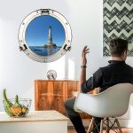 Sticker fen�tre 3d phare 60x75cm - d�coration murale magnifique trompe l'oeil, d�co int�rieure originale ...