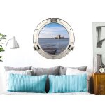 Sticker fen�tre 3d pierre 60x75cm - d�coration int�rieure avec effet trompe l'oeil garanti - fort et ...