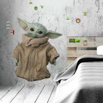 Roommates - sticker gant repositionnable disney mandalorian bb yoda alias grogu debout 77 cm x 60 ...