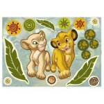 Stickers gant simba & nala le roi lion disney