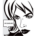 Plage - sticker lave vaisselle oh darling femme, 59x70cm, dco bande dessine, autocollant cuisine mural ...