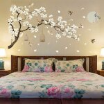 Memkey - stickers muraux 187 128 cm grand taille arbre stickers muraux fleur home decor papiers peints ...