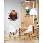 Sticker mural 3d 60x75cm, coucher de soleil bord de mer, d�co fen�tre trompe l'oeil, d�coration murale ...