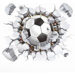 Stickers muraux 3d football (40x50cm) i autocollants d�coratifs sport poster i sticker mural pour chambre ...