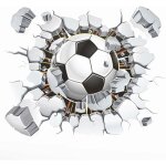 Stickers muraux 3d football (40x50cm) i autocollants dcoratifs sport poster i sticker mural pour chambre ...