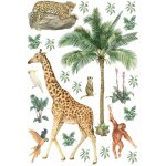 Sanders&sanders - sticker mural animaux de la jungle vert jungle