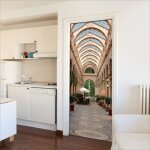 Sticker mural autocollant trompe l'oeil passage parisien, 60x170cm, d�coration murale, motif typique ...
