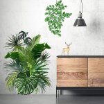 Sticker mural bricolage muraux tropicaux plante feuille palmier autocollants mur etanche amovible pour ...