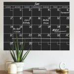 Roommates - sticker mural calendrier mensuel noir et blanc personnalisable et effa�able � sec
