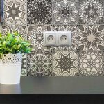 Ambiance - sticker - sticker mural carrelage adh�sif cuisine salle de bain - 12 stickers carrelages azulejos ...