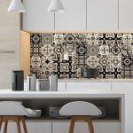 Sticker mural carrelage adh�sif cuisine salle de bain - 16 stickers carrelages azulejos modernes nuance ...