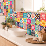 Ambiance - sticker - stickers muraux - sticker mural carrelage adh�sif cuisine salle de bain - 24 stickers ...