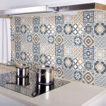 Ambiance - sticker - stickers muraux - sticker mural carrelage adh�sif cuisine salle de bain - 9 stickers ...