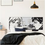Plage - sticker mural dco tte de lit 160x60cm, bd suspense, pour une ambiance mystrieuse et captivante. ...