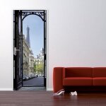Plage - sticker mural décoratif paris, 204 cm x 83 cm, tour eiffel, voiture, immeubles, porte en fer ... Plage - sticker mural décoratif paris, 204 cm x 83 cm, tour eiffel, voiture, immeubles, porte en fer ...
