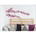 Sticker mural dcoratif 68x24 cm, photo branche fleur cerisier, dcoration intrieure pour mur, autocollant ...