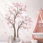 Sticker mural grand arbre de fleurs de cerisier sticker mural branches arbre d�coration murale salon ...