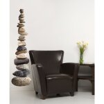 Sticker mural grand format 165 cm x 42 cm, trompe l'oeil, photo de cairns, galets empil�s: d�coration ...