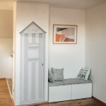 Plage - sticker mural grand format 177 cm x 59 cm, dcoration intrieure autocollant trompe l'oeil cabine ...