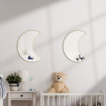 Sticker mural miroir à coller 2 pièces décoration des chambres d'enfants de dessins animés lune (peut ... Sticker mural miroir à coller 2 pièces décoration des chambres d'enfants de dessins animés lune (peut ...