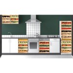 Plage - sticker mural photo trompe l'oeil cagettes lgumes 180x60cm, rfrigrateur dcoration intrieure, ...