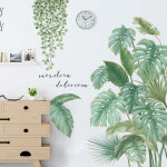 Sticker mural plante tropicale, tropicaux plante feuille palmier autocollants, sticker mur plante tropicale, ...
