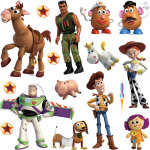 Sticker mural toy story beige, vert et jaune disney