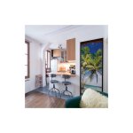 Plage - sticker mural trompe l'oeil, paillote, île de palmiers, sable fin et mer, 204 cm x 83 cm, ouverture ... Plage - sticker mural trompe l'oeil, paillote, île de palmiers, sable fin et mer, 204 cm x 83 cm, ouverture ...
