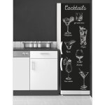 Plage - sticker rfrigrateur dcoratif verres  cocktail, 180 cm x 60 cm, illustration originale, ide ...